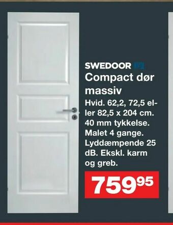 Bauhaus Compact dør massiv tilbud