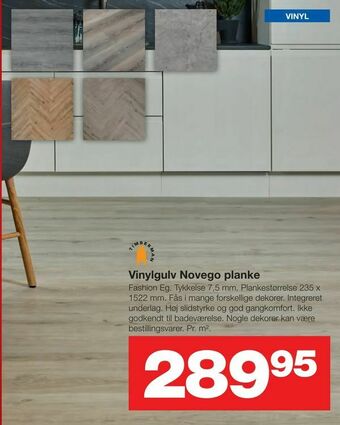 Bauhaus Vinylgulv Novego planke tilbud