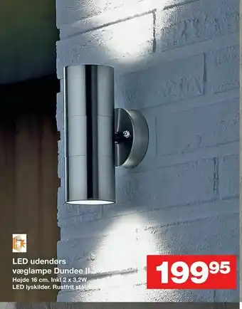 Bauhaus LED udendørs væglampe Dundee II tilbud