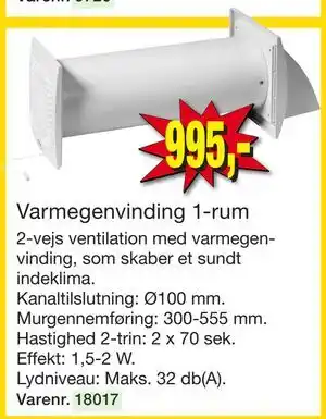 Harald Nyborg Varmegenvinding 1-rum tilbud