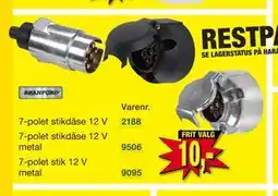 Harald Nyborg 7-polet stikdåse 12 V metal tilbud