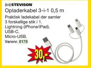 Harald Nyborg Opladerkabel 3-i-1 0,5 m tilbud