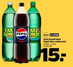 Netto Faxe Kondi eller Pepsi Max sodavand tilbud