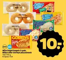 Netto Miss bagel bagels 2-pak, Billys eller Gorbys pizzasnack tilbud