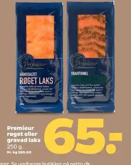 Netto Premieur røget eller gravad laks tilbud