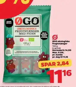 Netto ØGO økologiske frugtstænger tilbud