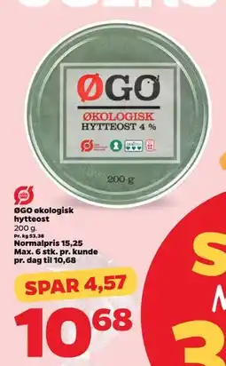 Netto ØGO økologisk hytteost tilbud