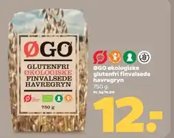 Netto ØGO økologiske glutenfri finvalsede havregryn tilbud