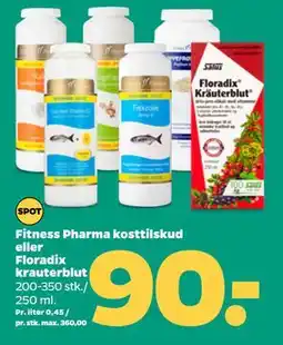 Netto Fitness Pharma kosttilskud eller Floradix krauterblut tilbud