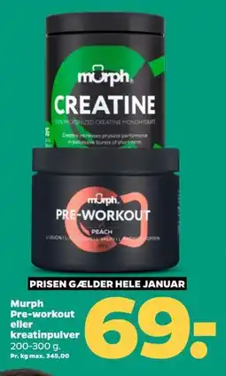 Netto Murph Pre-workout eller kreatinpulver tilbud
