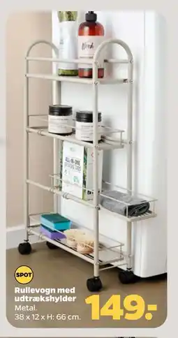 Netto Rullevogn med udtrækshylder tilbud