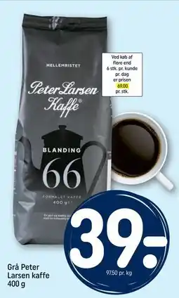 REMA 1000 Grå Peter Larsen kaffe 400 g tilbud