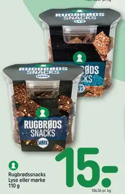 REMA 1000 Rugbrødssnacks Lyse eller mørke 110 g tilbud