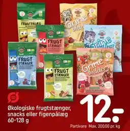 REMA 1000 Økologiske frugtstænger, snacks eller figenpålæg 60-128 g tilbud