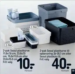 REMA 1000 2-pak Seoul plastkurve 11.8x7.8 cm, 23.8x7.5 cm, 15.8x11.8 cm eller 23.8x15.8 cm tilbud