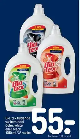 REMA 1000 Bio-tex flydende vaskemiddel Color, white eller black 1750 ml/35 vaske tilbud