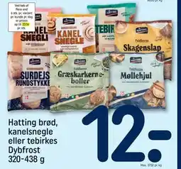 REMA 1000 Hatting brød, kanelsnegle eller tebirkes Dybfrost tilbud