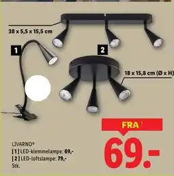 Lidl LED-klemmelampe, LED-loftslampe tilbud