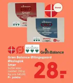 SPAR Grøn Balance Øllingegaard Økologisk Smør tilbud