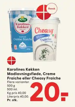 SPAR Karolines Køkken Madlavningsfløde, Creme Fraiche eller Cheasy Fraiche tilbud