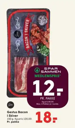 SPAR Gestus Bacon i Skiver tilbud