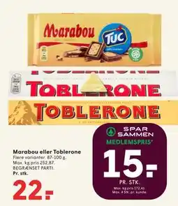 SPAR Marabou eller Toblerone tilbud