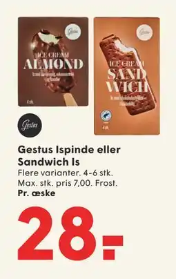 SPAR Gestus Ispinde eller Sandwich Is tilbud