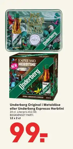 SPAR Underberg Original i Metaldåse eller Underberg Espresso Herbtini tilbud