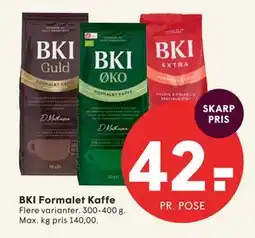 SPAR BKI Formalet Kaffe tilbud