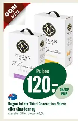 Min Købmand Nugan Estate Third Generation Shiraz eller Chardonnay tilbud