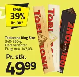 Fleggaard Toblerone King Size tilbud