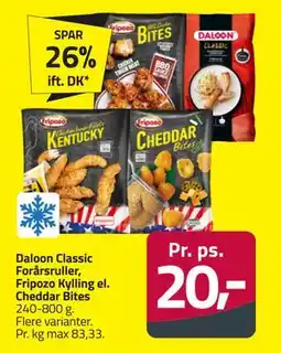 Fleggaard Daloon Classic Forårsruller, Fripozo Kylling el. Cheddar Bites tilbud