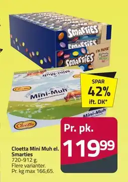 Fleggaard Cloetta Mini Muh el. Smarties tilbud