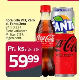 Fleggaard Coca Cola PET, Zero el. Fanta Zero tilbud