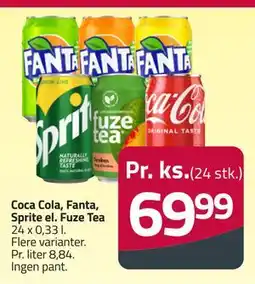 Fleggaard Coca Cola, Fanta, Sprite el. Fuze Tea tilbud