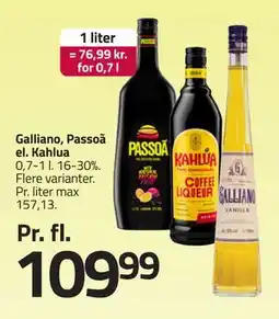 Fleggaard Galliano, Passoã el. Kahlua tilbud