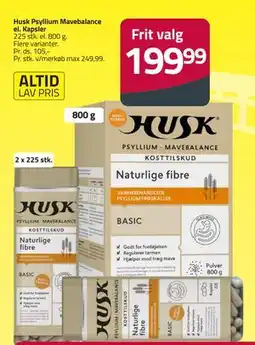 Fleggaard Husk Psyllium Mavebalance el. Kapsler tilbud