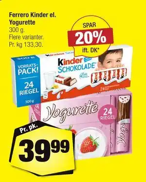 Calle Ferrero Kinder el. Yogurette tilbud