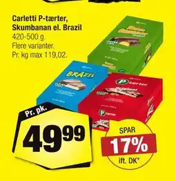 Calle Carletti P-tærter, Skumbanan el. Brazil tilbud