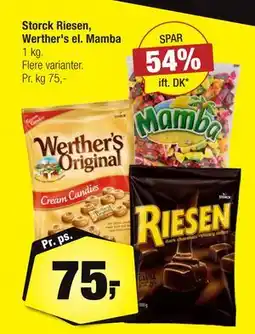 Calle Storck Riesen, Werther's el. Mamba tilbud