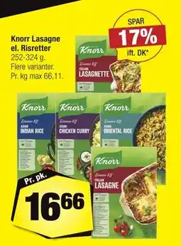 Calle Knorr Lasagne el. Risretter tilbud