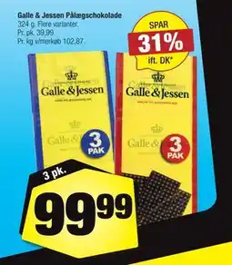 Calle Galle & Jessen Pålægschokolade tilbud