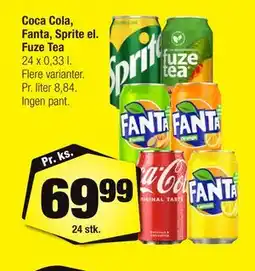 Calle Coca Cola, Fanta, Sprite el. Fuze Tea tilbud