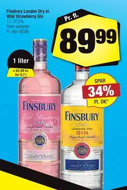 Calle Finsbury London Dry el. Wild Strawberry Gin tilbud