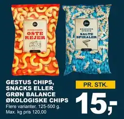 Let-Køb GESTUS CHIPS, SNACKS ELLER GRØN BALANCE ØKOLOGISKE CHIPS tilbud