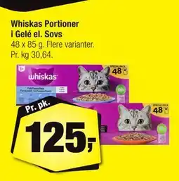 Calle Whiskas Portioner i Gelé el. Sovs tilbud