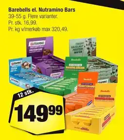 Calle Barebells el. Nutramino Bars tilbud
