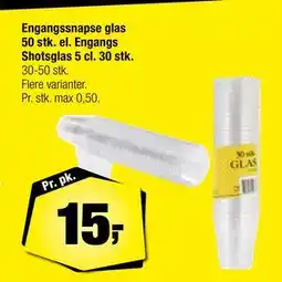 Calle Engangssnapse glas 50 stk. el. Engangs Shotsglas 5 cl. 30 stk. 30-50 stk tilbud