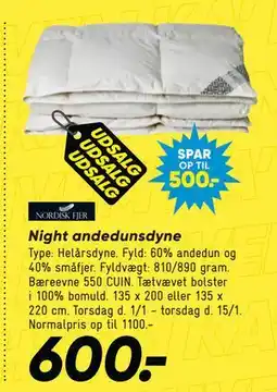 Bilka Night andedunsdyne tilbud