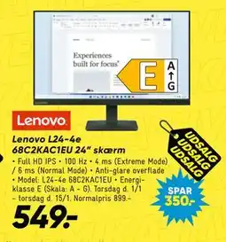 Bilka Lenovo L24-4e 68C2KAC1EU 24” skærm tilbud